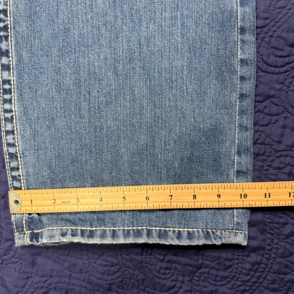 BKE Tyler Denim Mens 36R Medium Wash Straight Leg Distressed Jeans Western